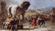 TIEPOLO, Giovanni Domenico, The Building of the Trojan Horse The Procession of the Trojan Horse into Troy